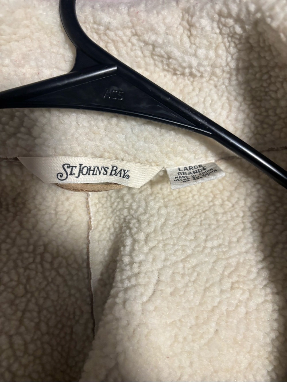 Vintage St John’s Bay Floral Embroidered Sherpa Suede Jacket Large - Picture 5 of 5